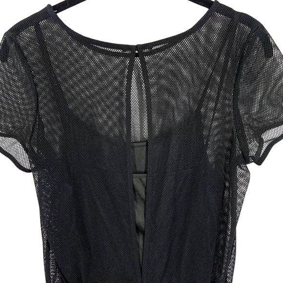 Mesh Short Sleeve Dress w/ Mini Dress Underneath - Picture 4 of 7